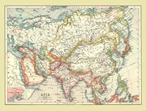Antique Asian Maps Prints: Map of Asia, 1902. Creator: Unknown