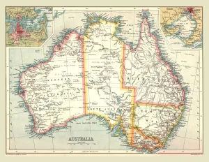 Edinburgh Geographical Institute Maps Prints: Map of Australia, 1902. Creator: Unknown
