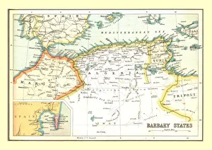 Map of the Barbary States, 1902. Creator: Unknown Map of the Barbary States, 1902. Creator: Unknown