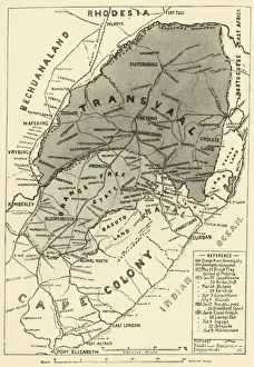 Transvaal War History Prints: Map of the Boer Republics, 1900. Creator: Unknown