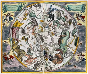 Prints of Map of the celestial Southern Hemisphere, 1660-1661 Andreas Cellarius Prints: Celestial Southern Hemisphere Print, 1660-1661