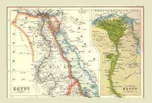Edinburgh Geographical Institute Maps Prints: Map of Egypt, 1902. Creator: Unknown