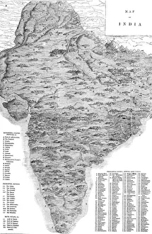 Heritage Images Print of Map of India, 1857