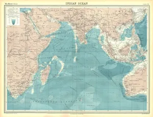 Arabian Peninsula Maps Prints: Map of the Indian Ocean