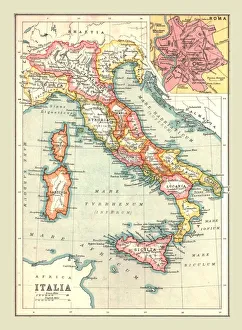 Edinburgh Geographical Institute Maps Prints: Map of Italia, (1902). Creator: Unknown