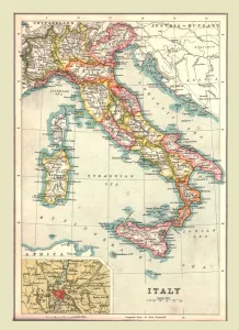 Sicily Prints: Heritage Images Print: Map of Italy, 1902