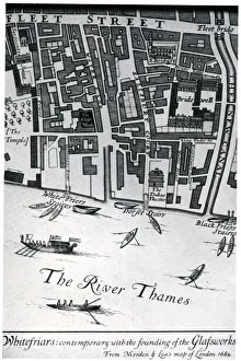 Fleet Street History Prints: Map of London featuring Whitefriars, 1682 (1930). Artist: Morden & Lea