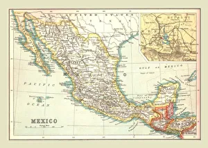 Edinburgh Geographical Institute Maps Prints: Map of Mexico, 1902. Creator: Unknown