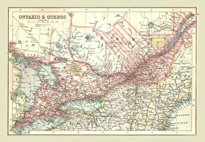 Edinburgh Geographical Institute Maps Prints: Map of Ontario and Quebec, 1902. Creator: Unknown