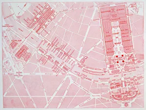 Paris Exposition 1900 Prints: Map of the Paris Universal Exposition, 1900