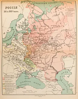 Map of Russia in the 16th and 17th century, 1914 Map of Russia in the 16th and 17th century, 1914