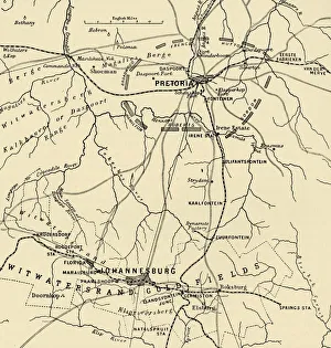 Map Showing District Between Johannesburg and Pretoria, and the Position of the British Map Showing District Between Johannesburg and Pretoria, and the Position of the British
