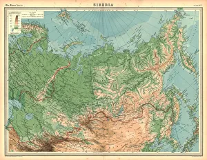 Heritage Images Print: Map of Siberia and Eastern Russia