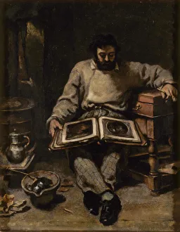 Marc Trapadoux Examining a Book of Prints, ca 1848 Marc Trapadoux Examining a Book of Prints, ca 1848
