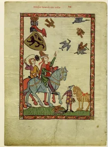 Margrave Henry III of Meissen (From the Codex Manesse), Between 1305 and 1340. Artist: Anonymous Margrave Henry III of Meissen (From the Codex Manesse), Between 1305 and 1340. Artist: Anonymous