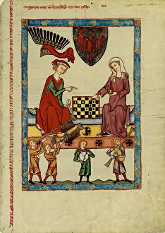 Margrave Otto IV of Brandenburg Playing Chess (From the Codex Manesse), Between 1305 and 1340. Artist: Anonymous Margrave Otto IV of Brandenburg Playing Chess (From the Codex Manesse), Between 1305 and 1340. Artist: Anonymous