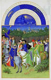 May (Les Tres Riches Heures du duc de Berry), 1412-1416. Artist: Limbourg brothers (active 1385-1416) May (Les Tres Riches Heures du duc de Berry), 1412-1416. Artist: Limbourg brothers (active 1385-1416)