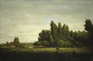 A Meadow Bordered by Trees Print, ca. 1845