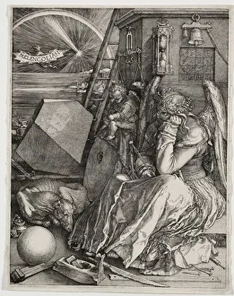 Prints of Melencolia I, 1514 D Prints: Albrecht Dürer's Melencolia I Print, 1514