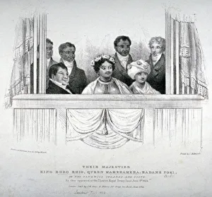 Members of the Hawaiian royal family at the Theatre Royal, Drury Lane, London, 1824 Members of the Hawaiian royal family at the Theatre Royal, Drury Lane, London, 1824