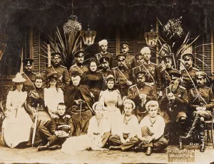 Members of the Romanov family at the summer military manoeuvres in Krasnoye Selo, 1892 Members of the Romanov family at the summer military manoeuvres in Krasnoye Selo, 1892