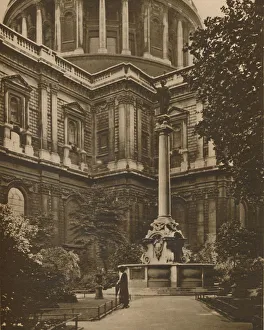 Memorial in St. Pauls Churchyard of the Cross Destroyed By The Roundheads, c1935 Memorial in St. Pauls Churchyard of the Cross Destroyed By The Roundheads, c1935