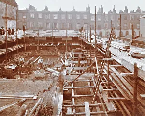 Men building the Camden Town Sub-Station, London, 1908 Men building the Camden Town Sub-Station, London, 1908