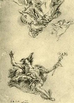 Mercury and Painting, 1752-1753, (1928). Artist: Giovanni Battista Tiepolo Mercury and Painting, 1752-1753, (1928). Artist: Giovanni Battista Tiepolo