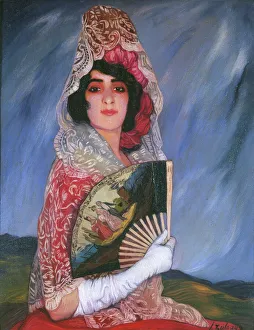 Mi Prima Candica con mantilla, c. 1913. Creator: Zuloaga y Zabaleto, Ignacio (1870-1945) Mi Prima Candica con mantilla, c. 1913. Creator: Zuloaga y Zabaleto, Ignacio (1870-1945)