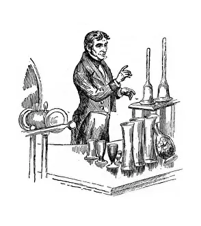 Royal Institution London Prints: Michael Faraday lecturing at the Royal Institution, London, 1835 (20th century)
