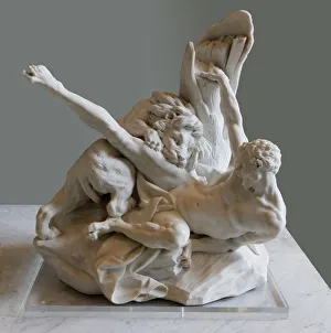 Rococo Prints: Milo of Croton, Louvre Museum Print
