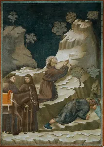 Giotto Di Bondone Masterpiece Prints: Miracle of the Spring (from Legend of Saint Francis)