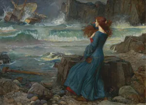 Miranda. The Tempest, 1916. Artist: Waterhouse, John William (1849-1917) Miranda. The Tempest, 1916. Artist: Waterhouse, John William (1849-1917)