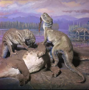 Allosaurs Diorama Print