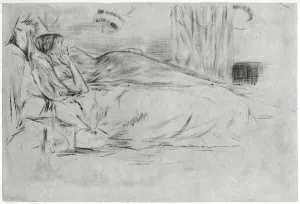 Tonalism Art Movement Prints: The Model, Lying Down, c1864 (1904). Artist: James Abbott McNeill Whistler