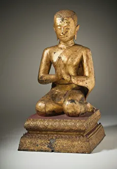 Thai Buddhist Figure Sculpture Prints: Monk Devotee (image 1 of 2), 19th century. Creator: Unknown