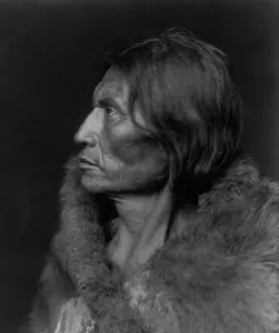 Black And White Ethnography Prints: Mosquito Hawk-Assiniboin, c1908. Creator: Edward Sheriff Curtis