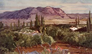 Judean Desert Landscape Prints: The Mount of Temptation from Jericho, 1902. Creator: John Fulleylove