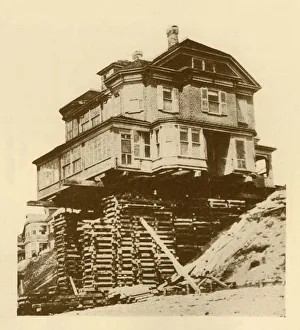 British Civil Engineering History Prints: Moving a House Bodily, c1930. Creator: Unknown