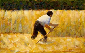 The Mower, 1881-82. Creator: Georges-Pierre Seurat The Mower, 1881-82. Creator: Georges-Pierre Seurat