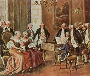 Mozart performs for Empress Maria Theresia, 1 October 1762, (1936). Creator: Unknown Mozart performs for Empress Maria Theresia, 1 October 1762, (1936). Creator: Unknown