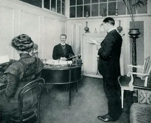 Mr Sandow Attending To His Days Correspondence, c1898 Mr Sandow Attending To His Days Correspondence, c1898