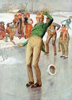 Charles Dickens Prints: Mr Winkle on the Ice Print, 1915