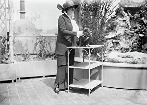 Mrs. Malcolm Strauss and pet, c1910-1915 Print