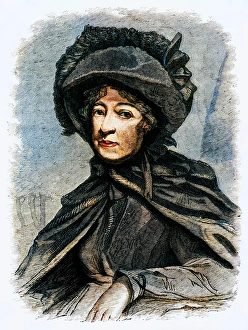 Black and white print of Mrs. Thrale, circa 1878