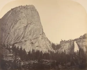California Mountain Scenery Prints: Mt. Broderick and Nevada Fall. Fall = 700 ft. 1861, Yosemite