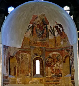 Murals in the apse with scenes of Jesus childhood and Pantocrator, Polinya c Murals in the apse with scenes of Jesus childhood and Pantocrator, Polinya c