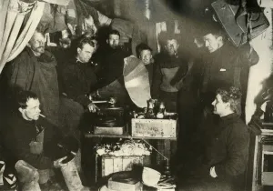 Shackleton's Nimrod Expedition Prints: Music in the Hut, c1908, (1909)