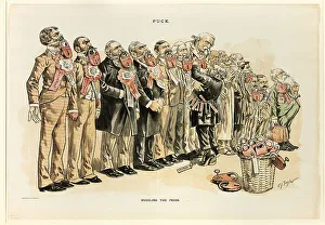 Heritage Art From USA Prints: Muzzling the Press, from Puck, published May, 1889. Creator: Charles Jay Taylor