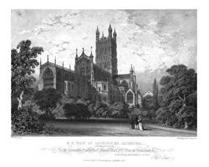Gloucester Cathedral Prints: N. E. View of Gloucester Cathedral, c1843. Creator: WL Walton
